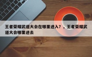 王者荣耀武道大会在哪里进入？，王者荣耀武道大会哪里进去