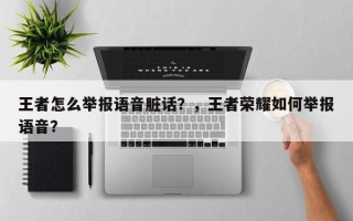 王者怎么举报语音脏话？，王者荣耀如何举报语音？