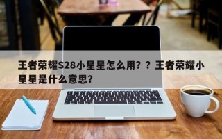 王者荣耀S28小星星怎么用？？王者荣耀小星星是什么意思？
