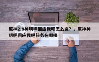 原神2.8神明啊回应我吧怎么选？，原神神明啊回应我吧任务在哪接