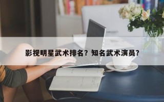 影视明星武术排名？知名武术演员？
