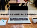 潍坊影视企业排名榜单公布？潍坊影视制作？