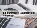 前十
未上映怪物电影排名，本年度最值得期待的怪物电影