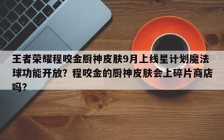 王者荣耀程咬金厨神皮肤9月上线星计划魔法球功能开放？程咬金的厨神皮肤会上碎片商店吗？