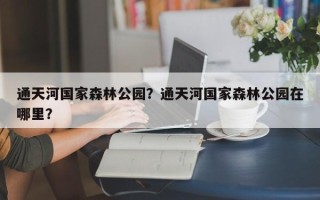 通天河国家森林公园？通天河国家森林公园在哪里？