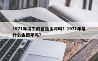 1971年出生的猪是金命吗？1971年是什么金猪年吗？