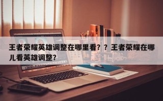 王者荣耀英雄调整在哪里看？？王者荣耀在哪儿看英雄调整？