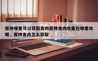 原神哪里可以获取禽肉原神禽肉收集在哪里攻略，原神禽肉怎么获取