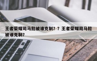 王者荣耀司马懿被谁克制？？王者荣耀司马懿被谁克制？