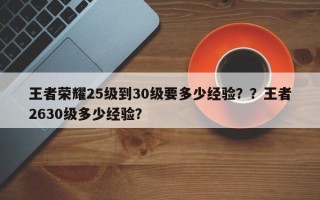 王者荣耀25级到30级要多少经验？？王者2630级多少经验？
