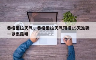 香格里拉天气，香格里拉天气预报15天准确一览表昆明