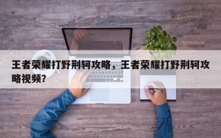 王者荣耀打野荆轲攻略，王者荣耀打野荆轲攻略视频？