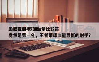 王者荣耀-基础血量比较高
的五位射手，他竟然是第一名，王者荣耀血量最低的射手？