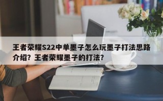 王者荣耀S22中单墨子怎么玩墨子打法思路介绍？王者荣耀墨子的打法？