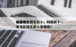 韩国前十
黑客电影排名前十，韩国前十
黑客电影排名前十有哪些？