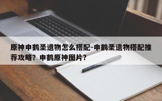 原神申鹤圣遗物怎么搭配-申鹤圣遗物搭配推荐攻略？申鹤原神图片？