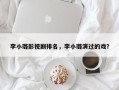 李小璐影视剧排名，李小璐演过的戏？
