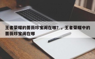 王者荣耀的蔷薇珍宝阁在哪？，王者荣耀中的蔷薇珍宝阁在哪