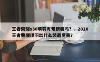 王者荣耀s30项羽有专精装吗？，2020王者荣耀项羽出什么装最厉害？