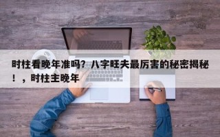 时柱看晚年准吗？八字旺夫最厉害的秘密揭秘！，时柱主晚年